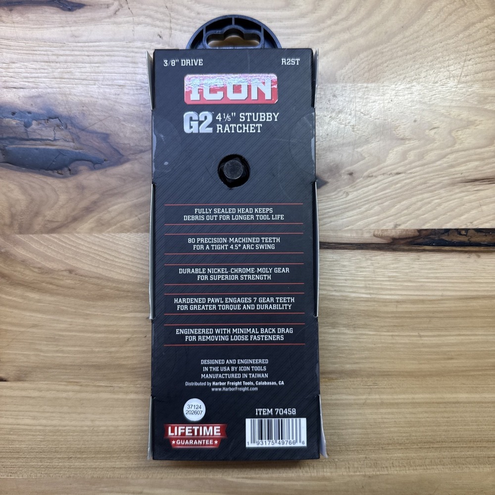 Icon G2 Ratchets 3/8 Drive 10" Standard R2SG , 3/8 Drive Stubby R2ST 4 1/5" - Picture 8 of 10